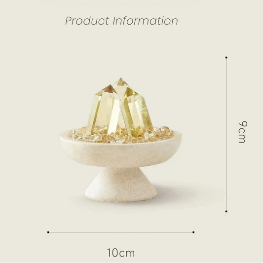 Natural Citrine Crystal Column (with Base) | Wealth-Attracting Feng Shui Ornament