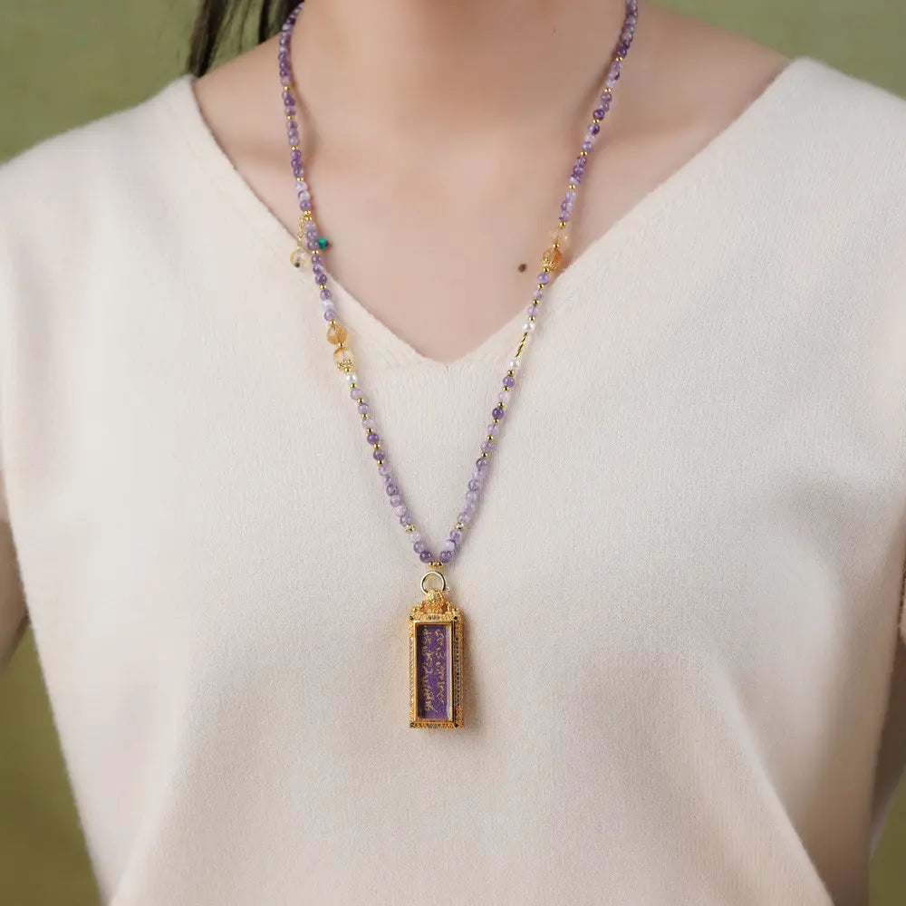 🔮Amethyst Necklace - Natural Crystal Healing Pendant