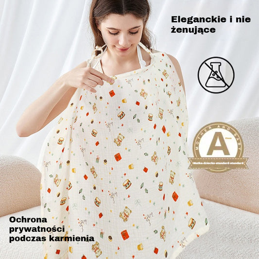 👩‍🍼Bawełniana osłona do karmienia piersią – oddychająca chusta dla mamy🍼