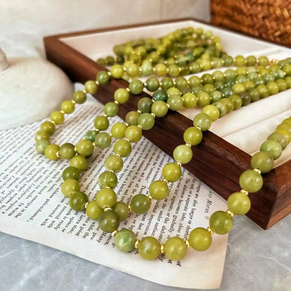 Vintage Natural Southern Jade "Starry Sky" Collarbone Necklace