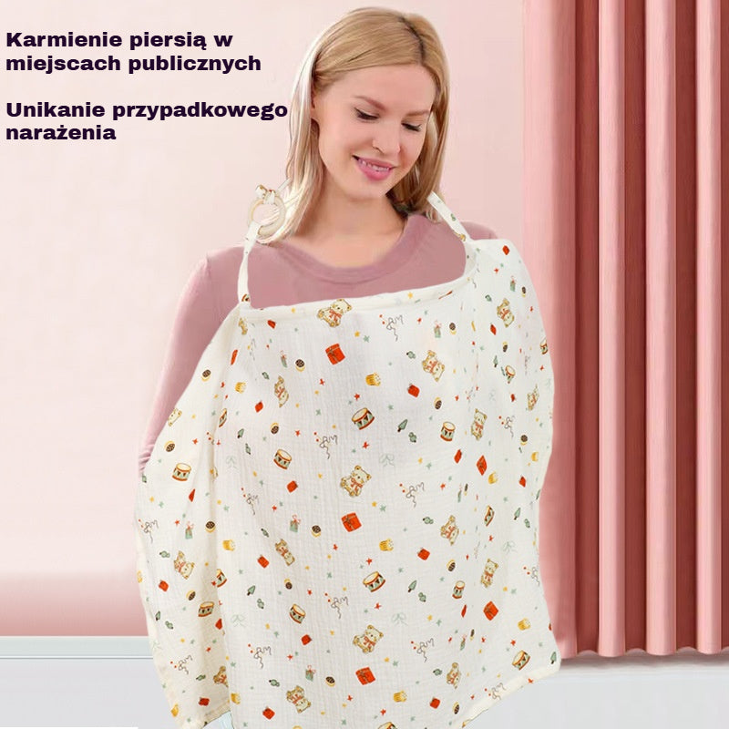 👩‍🍼Bawełniana osłona do karmienia piersią – oddychająca chusta dla mamy🍼