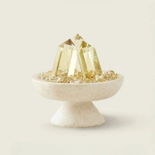 Natural Citrine Crystal Column (with Base) | Wealth-Attracting Feng Shui Ornament