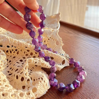 Women's Uruguayan Amethyst Necklace | 12mm Irregular Beads
