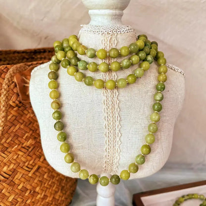 Vintage Natural Southern Jade "Starry Sky" Collarbone Necklace