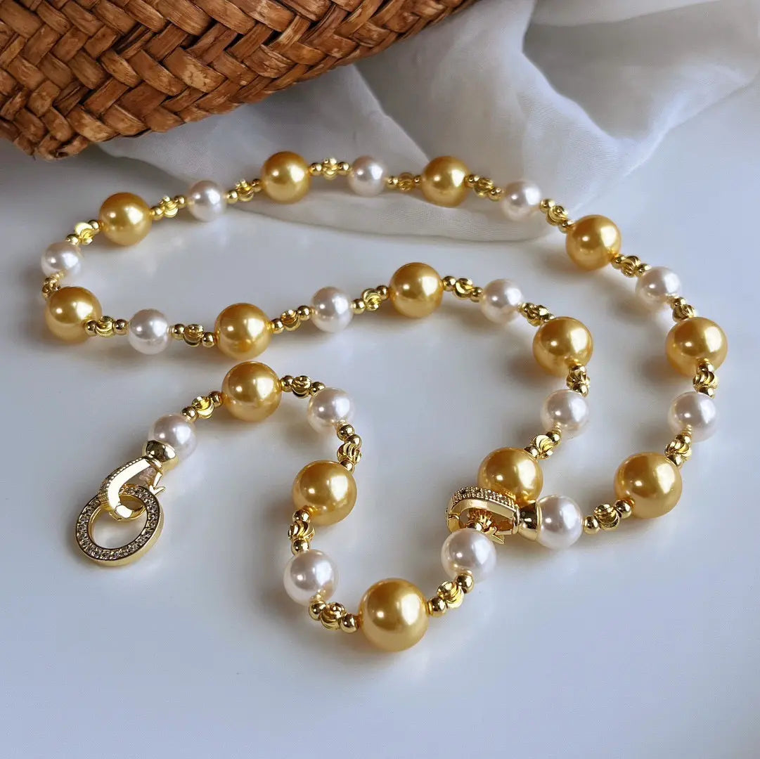 Quiet Luxury Faux- Pearl Necklace with Dual-Clasp