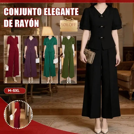 🔥 Conjunto casual de moda 🌸 Top + pantalones anchos | Ligero, cómodo y perfecto para el verano