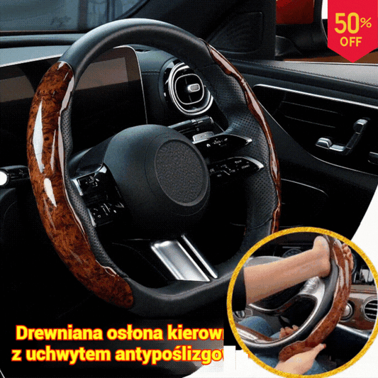 🔥 Kup 3, otrzymasz 3 GRATIS! | Antypoślizgowa osłona na kierownicę z efektem drewna 🚗 Zestaw 3 szt.