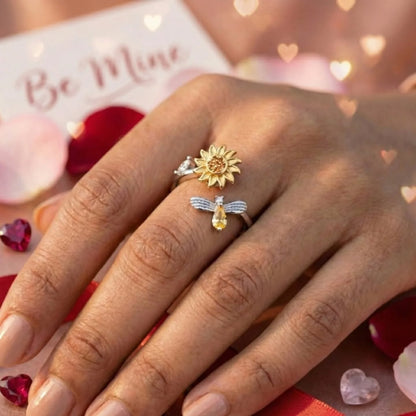 🔥【50% Off】Sunflower and Bee Ring🌻