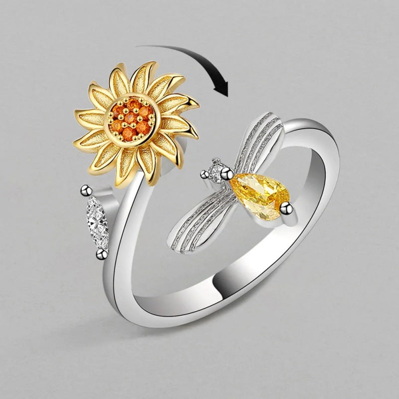 🔥【50% Off】Sunflower and Bee Ring🌻
