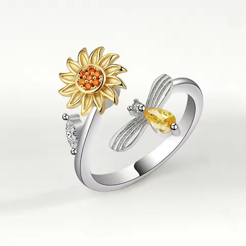 🔥【50% Off】Sunflower and Bee Ring🌻