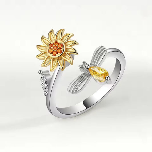 🔥【50% Off】Sunflower and Bee Ring🌻
