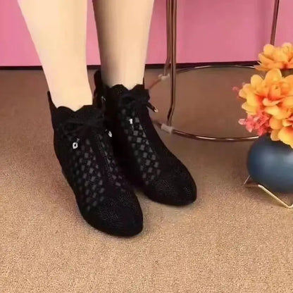 👠【35-41】2026 Nowe botki z siateczki na grubym obcasie
