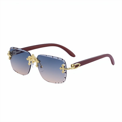 Nowe europejskie i amerykańskie okulary przeciwsłoneczne retro bez oprawek z 2026 r.