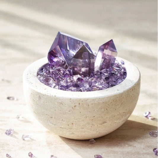 Natural Amethyst Treasure Bowl Ornament | Nine Purple Li-Fire Energy