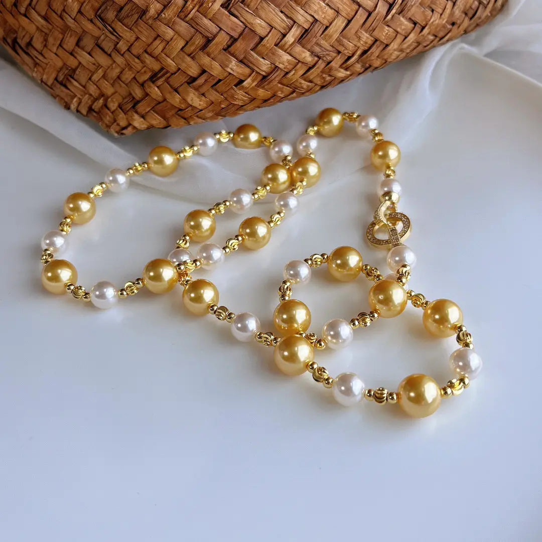 Quiet Luxury Faux- Pearl Necklace with Dual-Clasp