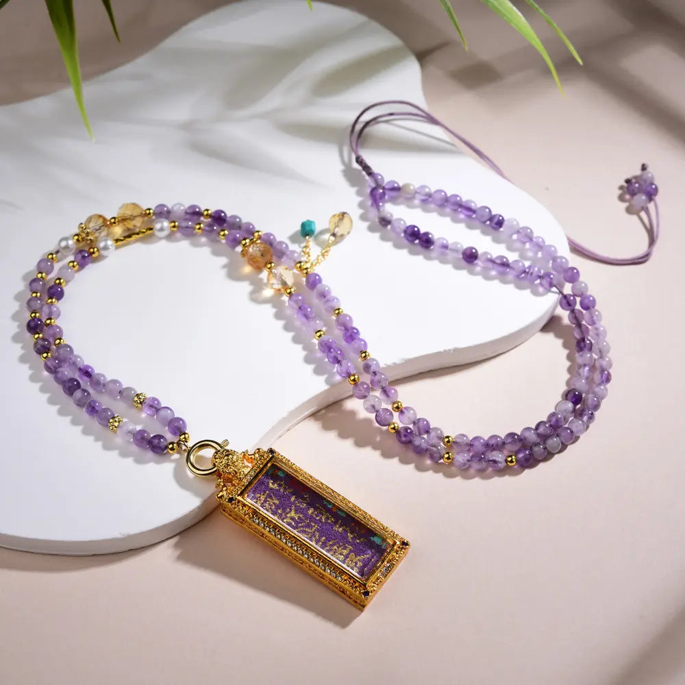🔮Amethyst  Necklace - Natural Crystal Healing Pendant