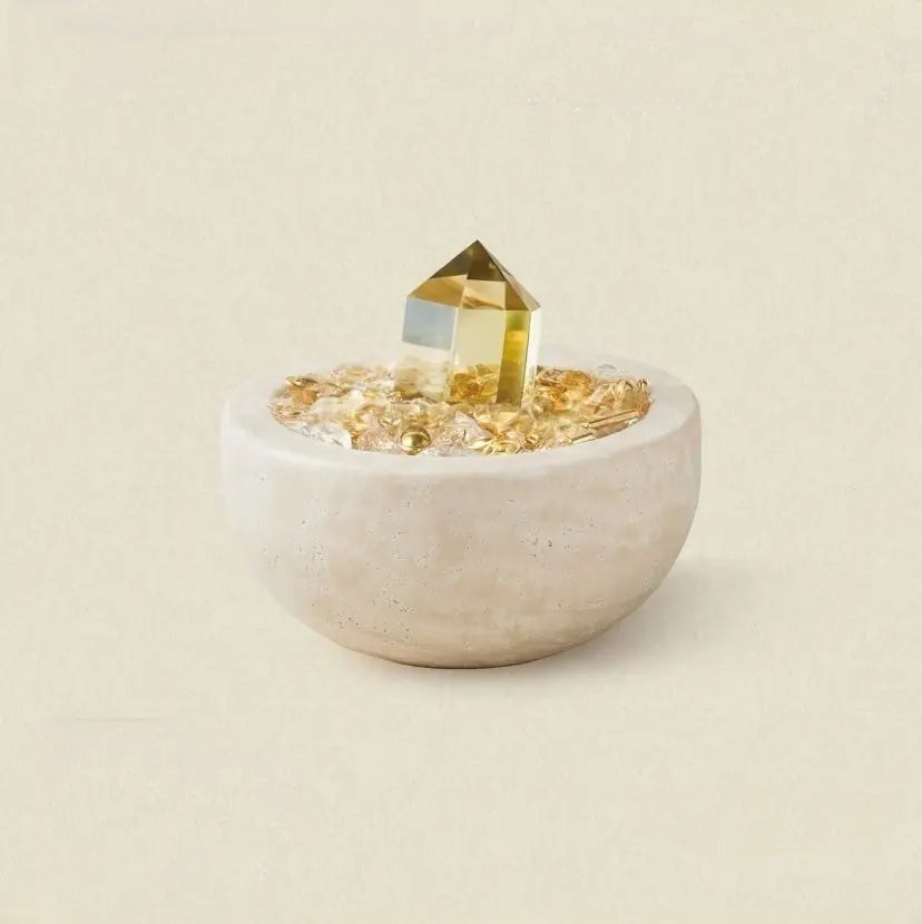 Natural Citrine Crystal Column (with Base) | Wealth-Attracting Feng Shui Ornament