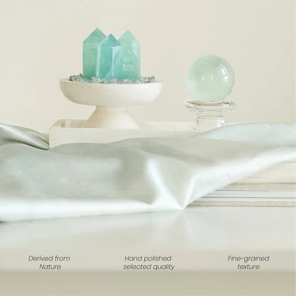Natural Green Fluorite Crystal Pyramid - Healing Meditation Stone