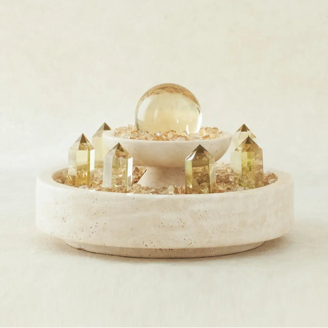 ✨Natural Citrine Crystal Column (with Base) | Wealth-Attracting Feng Shui Ornament