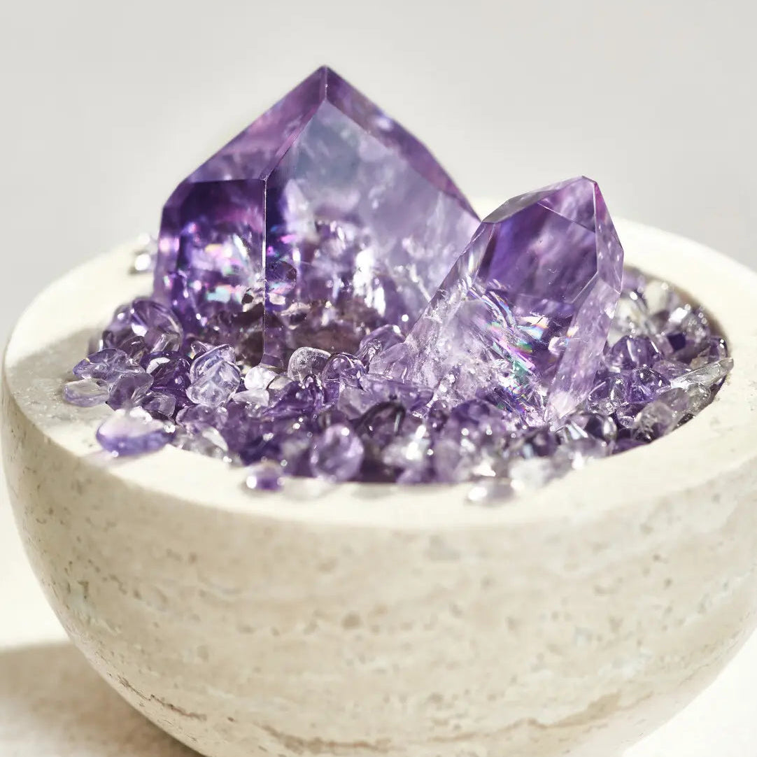 Natural Amethyst Treasure Bowl Ornament | Nine Purple Li-Fire Energy