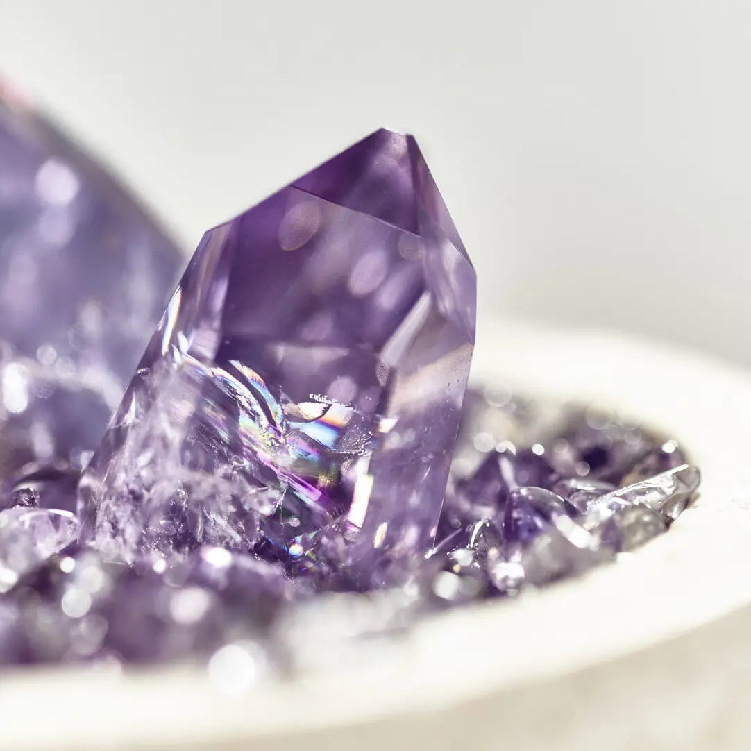 Natural Amethyst Treasure Bowl Ornament | Nine Purple Li-Fire Energy