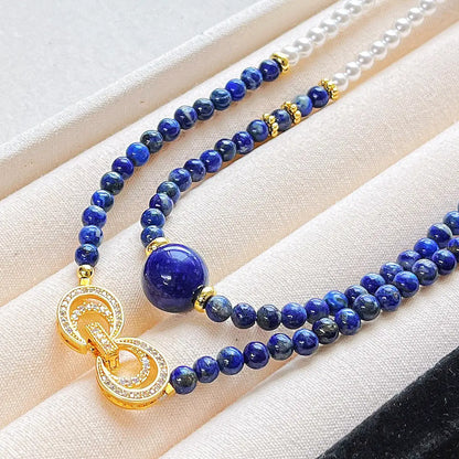 Vintage Lapis Lazuli &  Pearl Necklace | Premium Choker