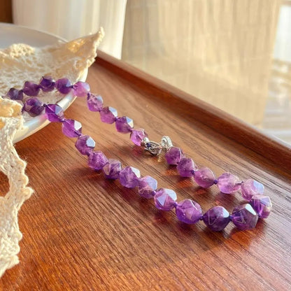 Women's Uruguayan Amethyst Necklace | 12mm Irregular Beads