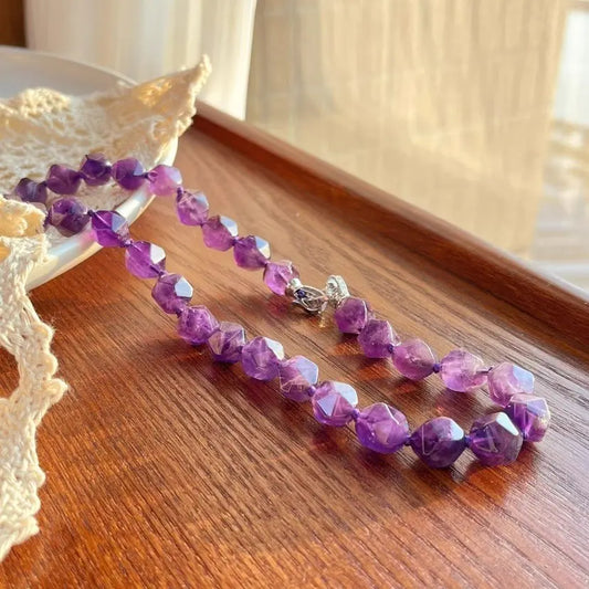 Women's Uruguayan Amethyst Necklace | 12mm Irregular Beads