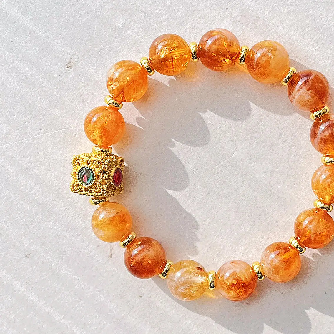 10mm Natural Citrine Bracelet | Premium Autumn & Winter Maillard Style