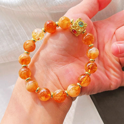 10mm Natural Citrine Bracelet | Premium Autumn & Winter Maillard Style