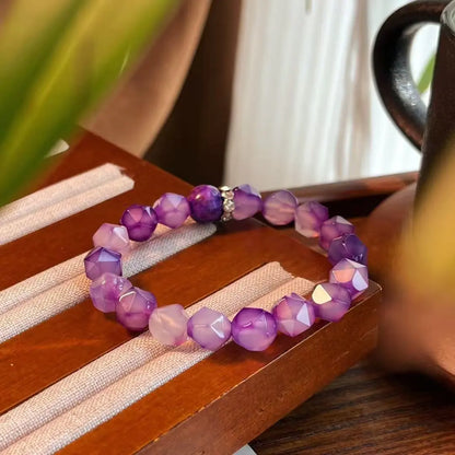 Natural Purple Cherry Blossom Agate Bracelet | Healing Crystal Jewelry