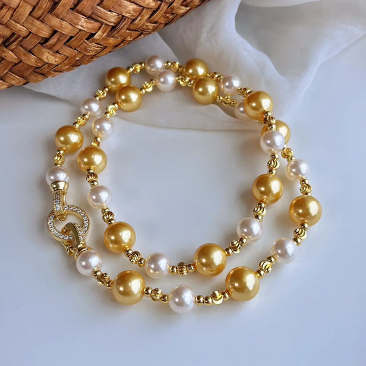 Quiet Luxury Faux- Pearl Necklace with Dual-Clasp