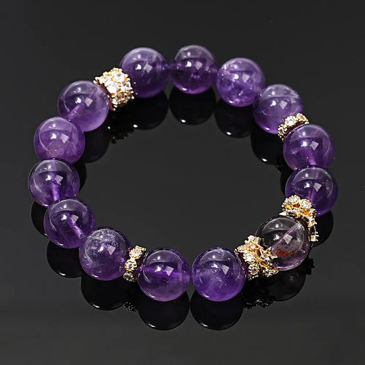 🔮Handmade Amethyst Healing Crystal Bracelet for Women | Real Gemstone Jewelry