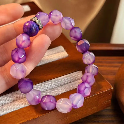 Natural Purple Cherry Blossom Agate Bracelet | Healing Crystal Jewelry