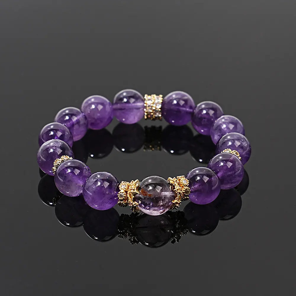 🔮Handmade Amethyst Healing Crystal Bracelet for Women | Real Gemstone Jewelry