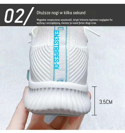 【36-40】Modne i wszechstronne buty korygujące zwiększające wysokość