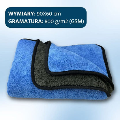 🚗Bezsmugowy ręcznik z mikrofibry 90×60 cm, 500 g/m² – do osuszania auta