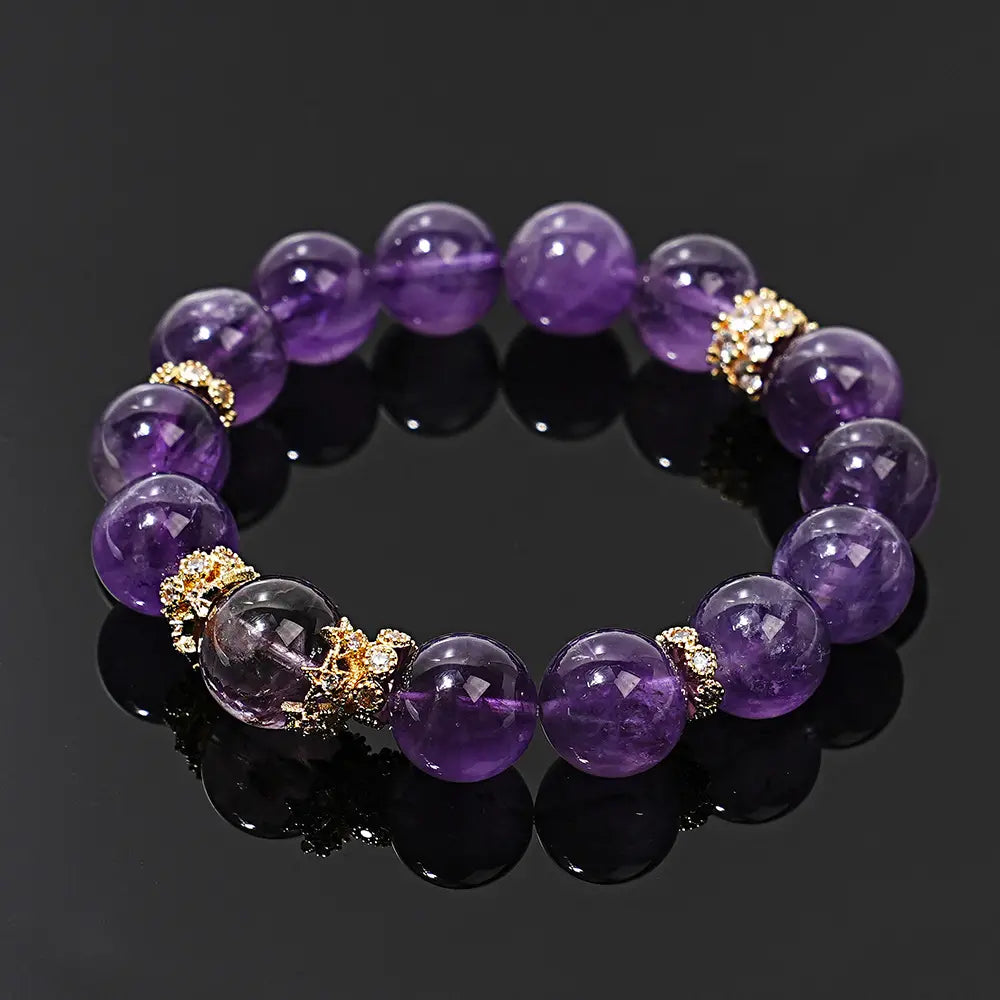🔮Handmade Amethyst Healing Crystal Bracelet for Women | Real Gemstone Jewelry