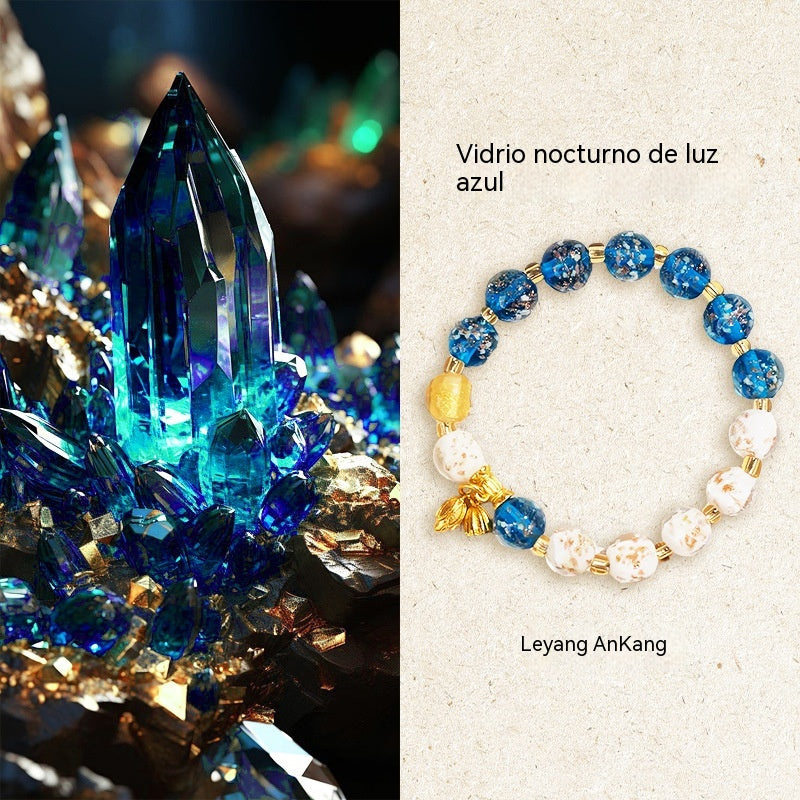 🌙 Efecto fosforescente 💑 Pulsera de cristal "Amor a través de dos vidas" - brilla en la oscuridad
