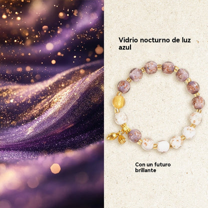 🌙 Efecto fosforescente 💑 Pulsera de cristal "Amor a través de dos vidas" - brilla en la oscuridad
