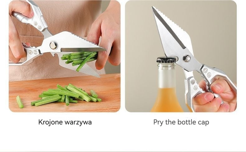 ✂️🍗Wytrzymałe wielofunkcyjne nożyczki kuchenne ze stali nierdzewnej🐟🥦
