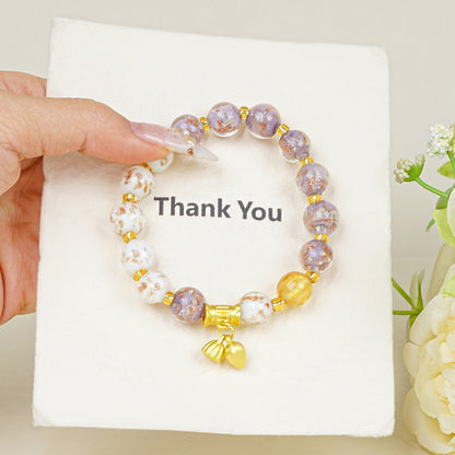 🌙 Efecto fosforescente 💑 Pulsera de cristal "Amor a través de dos vidas" - brilla en la oscuridad
